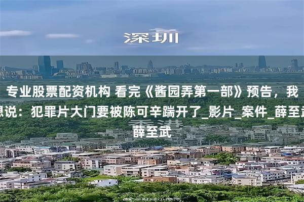 专业股票配资机构 看完《酱园弄第一部》预告，我想说：犯罪片大门要被陈可辛踹开了_影片_案件_薛至武
