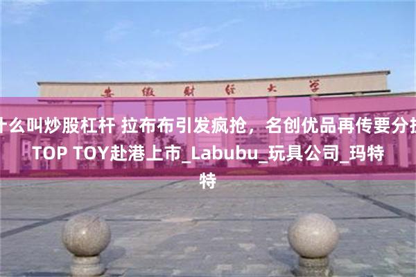 什么叫炒股杠杆 拉布布引发疯抢，名创优品再传要分拆TOP TOY赴港上市_Labubu_玩具公司_玛特