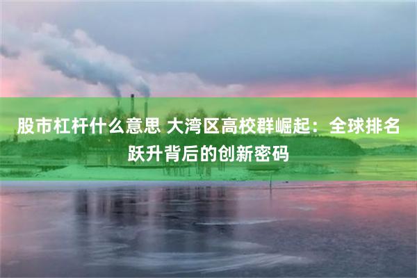 股市杠杆什么意思 大湾区高校群崛起：全球排名跃升背后的创新密码