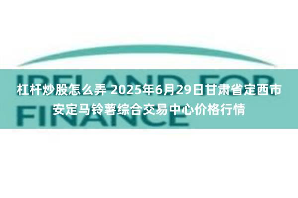 杠杆炒股怎么弄 2025年6月29日甘肃省定西市安定马铃薯综合交易中心价格行情