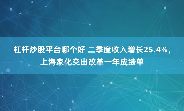 杠杆炒股平台哪个好 二季度收入增长25.4%，上海家化交出改革一年成绩单
