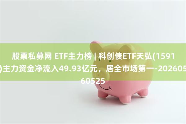 股票私募网 ETF主力榜 | 科创债ETF天弘(159111)主力资金净流入49.93亿元，居全市场第一-20260525