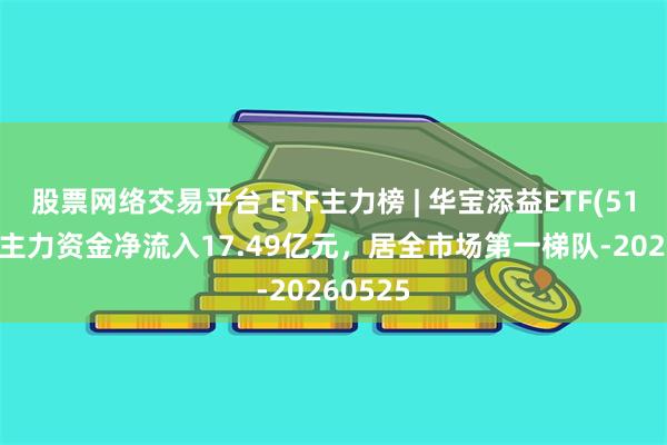 股票网络交易平台 ETF主力榜 | 华宝添益ETF(511990)主力资金净流入17.49亿元，居全市场第一梯队-20260525