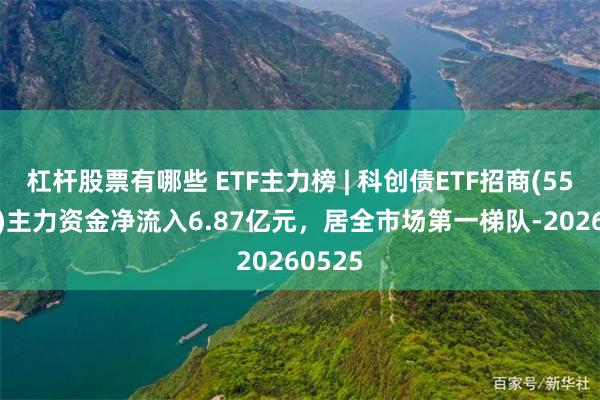 杠杆股票有哪些 ETF主力榜 | 科创债ETF招商(551900)主力资金净流入6.87亿元，居全市场第一梯队-20260525