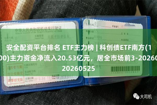 安全配资平台排名 ETF主力榜 | 科创债ETF南方(159700)主力资金净流入20.53亿元，居全市场前3-20260525