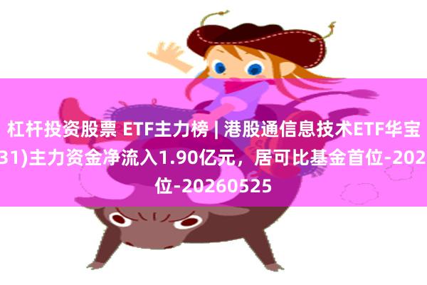 杠杆投资股票 ETF主力榜 | 港股通信息技术ETF华宝(159131)主力资金净流入1.90亿元，居可比基金首位-20260525