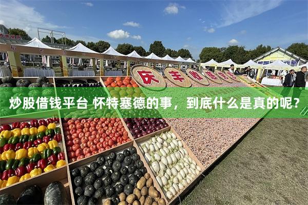 炒股借钱平台 怀特塞德的事，到底什么是真的呢？