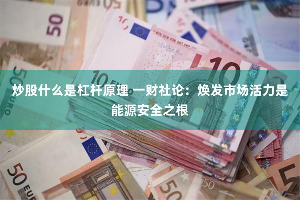炒股什么是杠杆原理 一财社论：焕发市场活力是能源安全之根