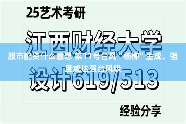 股市配资什么意思 第11号台风“杨柳”生成，强度或达强台风级