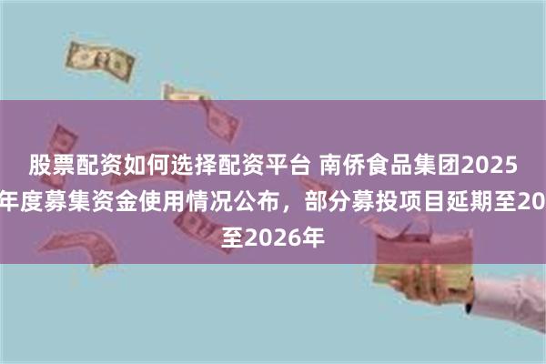 股票配资如何选择配资平台 南侨食品集团2025年半年度募集资金使用情况公布，部分募投项目延期至2026年
