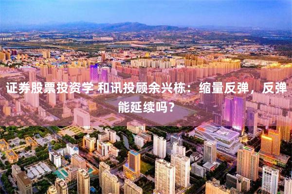 证券股票投资学 和讯投顾余兴栋：缩量反弹，反弹能延续吗？