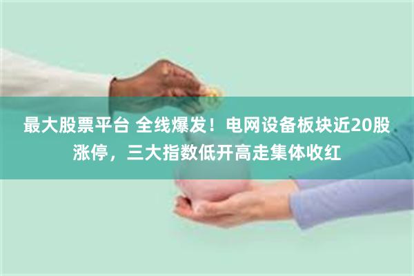 最大股票平台 全线爆发！电网设备板块近20股涨停，三大指数低开高走集体收红